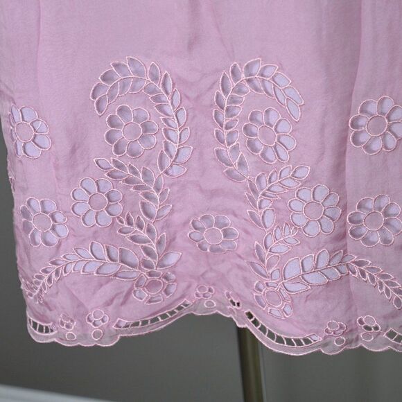 Moschino Pink Silk Laser Cut Out Tunic/Mini Dress Sz 4 - Picture 8 of 10